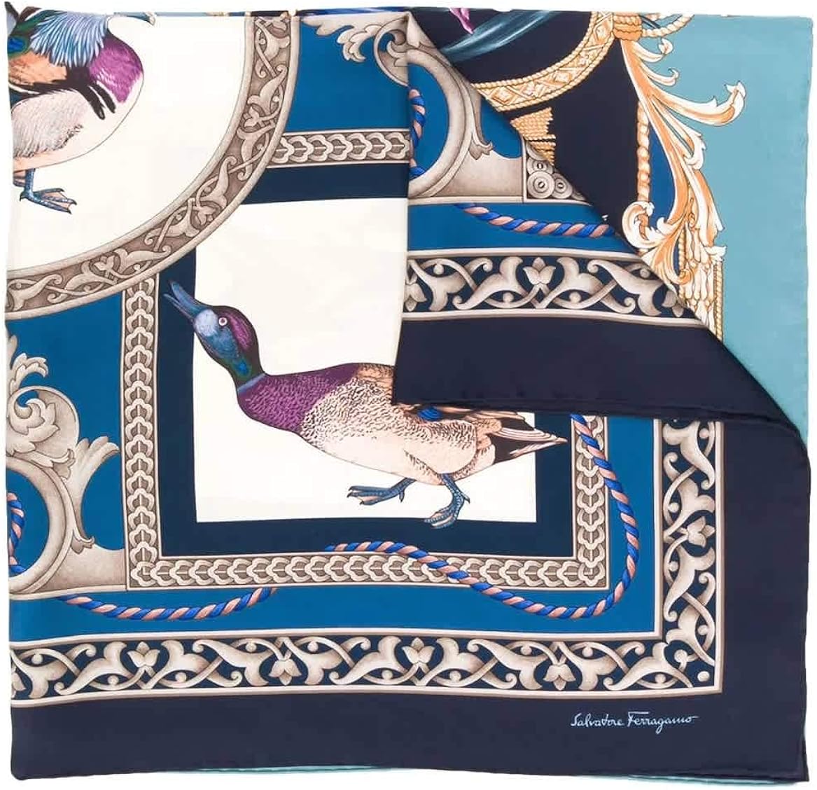 Salvatore Ferragamo Ladies Elizabeth Print Silk Square Scarf