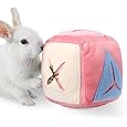 Large Rabbit Foraging Toy with Bell, Feeding Ball Toy with Bell for Bunny, Snuffle Ball Treat Dispenser, Washable Puzzle Feed Game Rabbit Toys for Bunnies Boredom