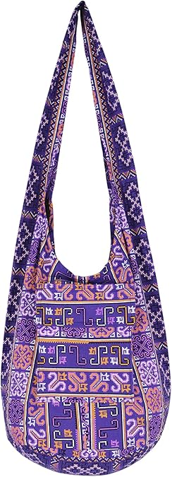 Your Cozy Boho Crossbody Bag for Women Handmade Cotton Sling Bag Lightweight Unisex Travel Purse with Zipper
